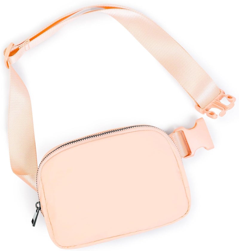 ODODOS Unisex Mini Belt Bag with Adjustable Strap Small Fanny Pack for Workout Running Traveling Hiking, Pale Coral - Image 1